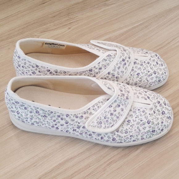 CosyFeet Sally Touch-Fastening Slipper-Shoe - UK 7 / US 9 / 10" Insole - Picture 9 of 13